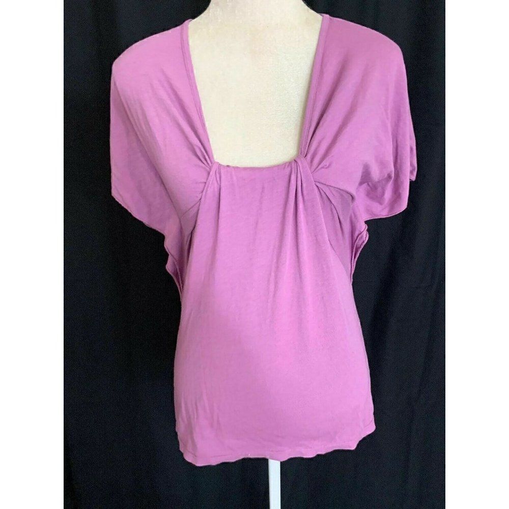 Splendid Womens Solid Light Purple Lavender Short Sleeve Top T Shirt Xs
